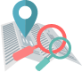 Map with search icon